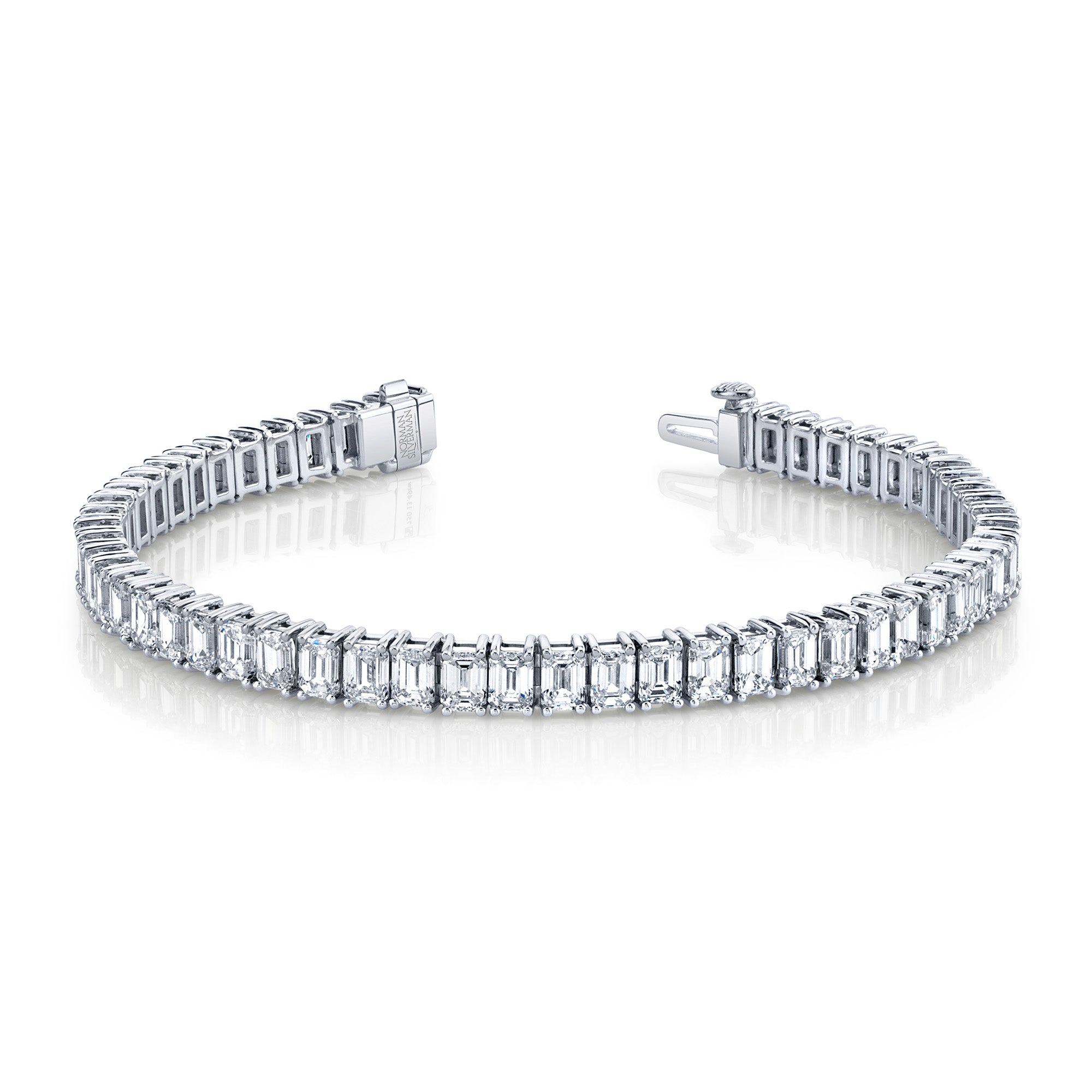 Norman Silverman 18k White Gold East West Oval Diamond Bracelet