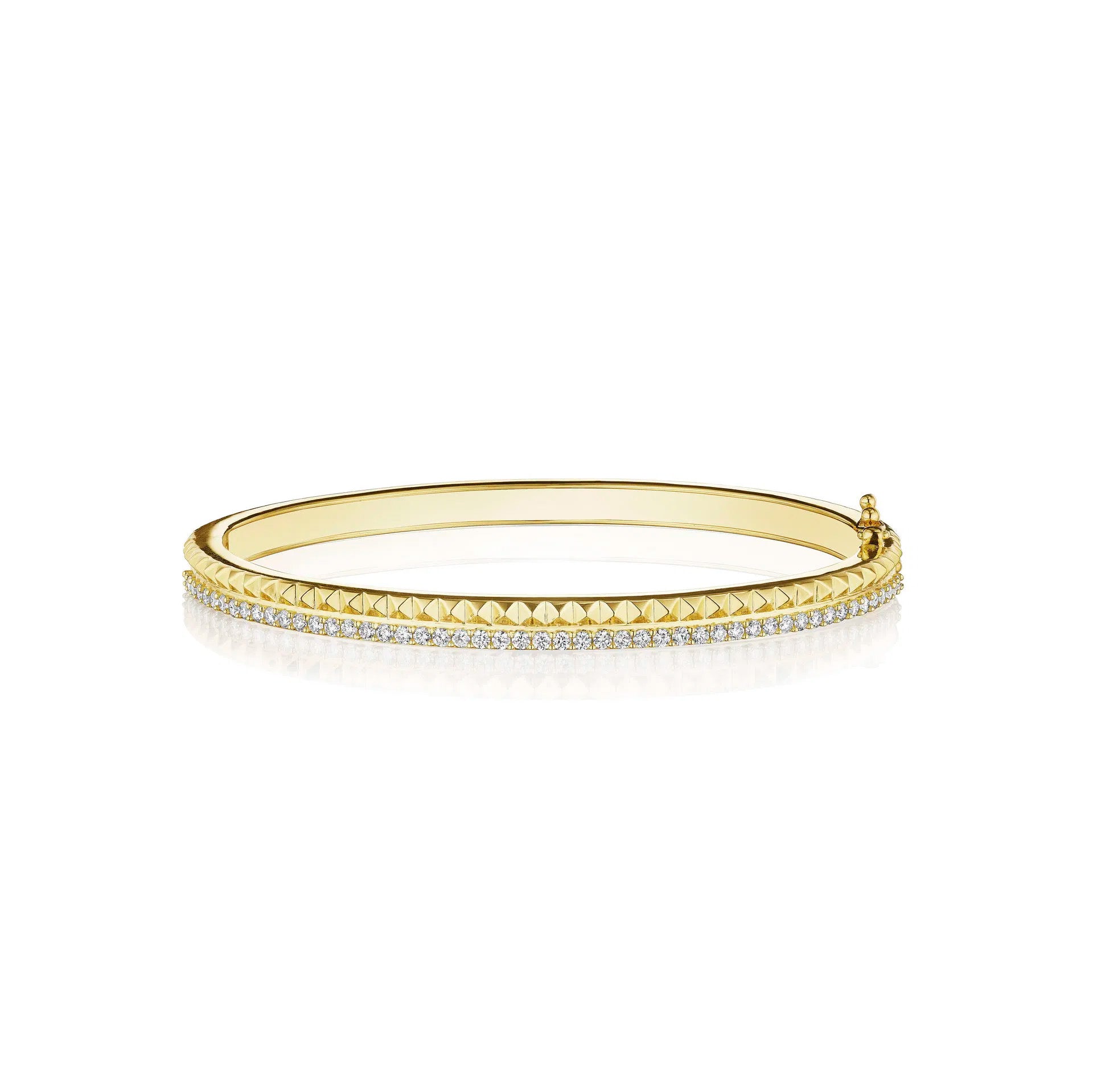 Penny Preville 18k Yellow Gold Rockstud Diamond Bangle