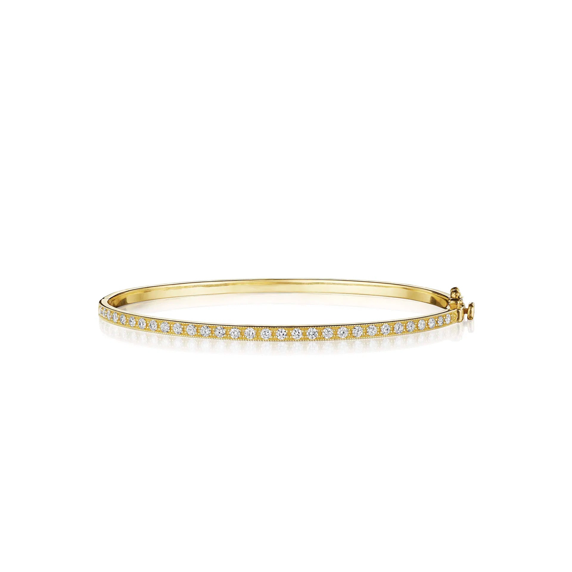 Penny Preville 18k Yellow Gold Petite Penny Diamond Bangle