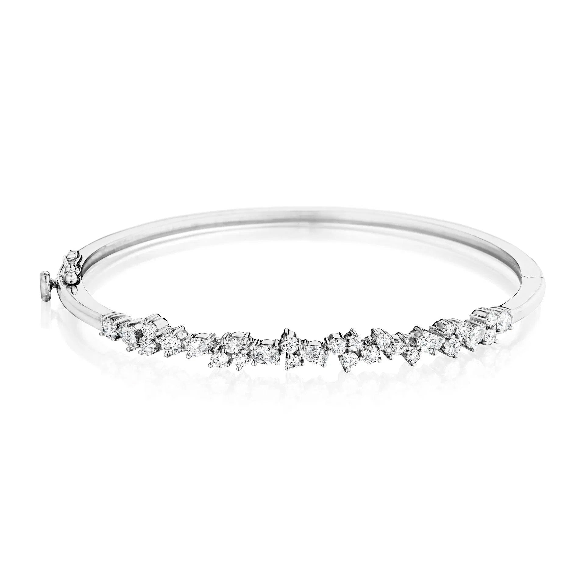 Penny Preville 18k White Gold Stardust Diamond Bangle
