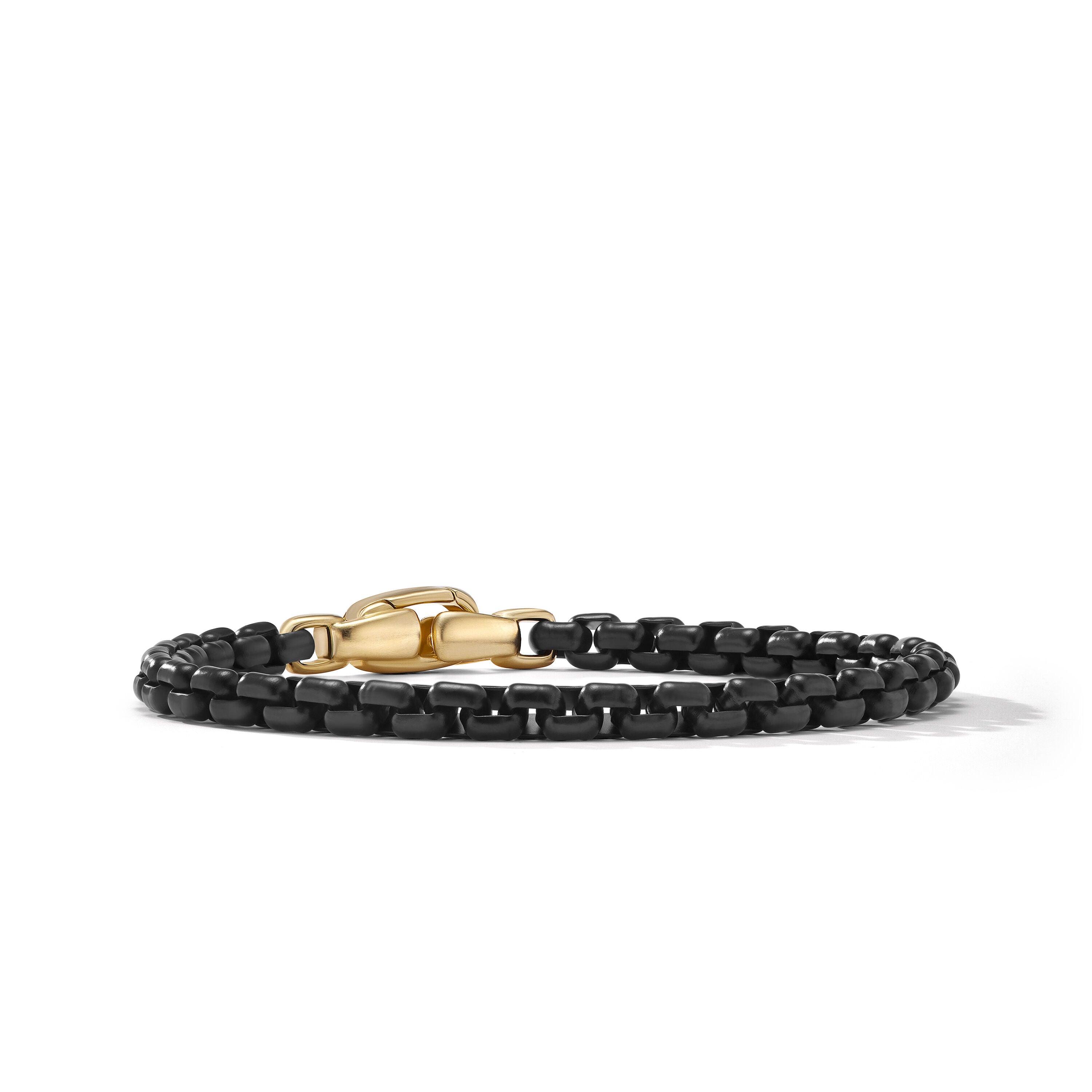 David Yurman Box Chain Bracelet In Stainless Steel With 14k Yellow Gold, 5mm