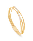 18k Yellow Gold Three Strand Marrakech Coil Bracelet with Diamond Bar