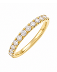 18k yellow gold half-eternity band with round diamonds.