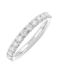 18k white gold half-eternity band with round diamonds.