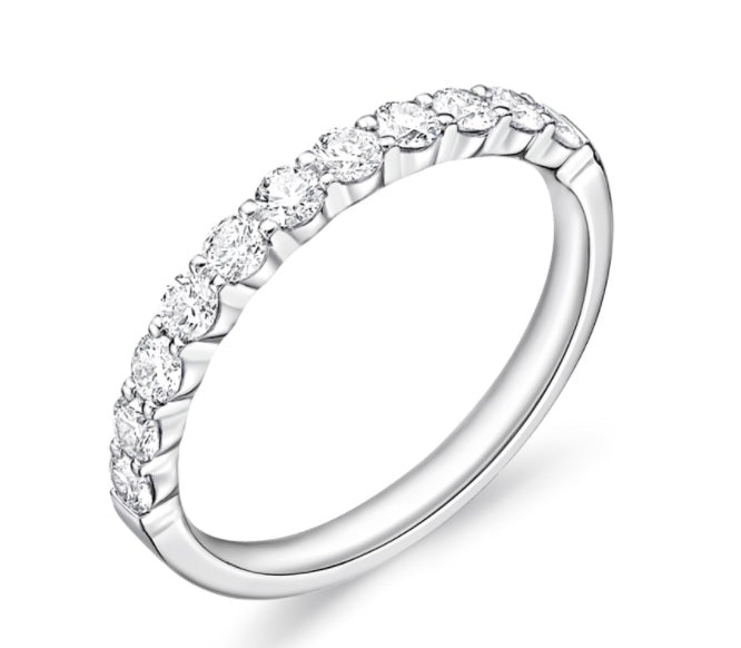 Memoire 18k White Gold Petite Prong Diamond Band