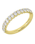 18k yellow gold half-eternity band with oval diamonds.