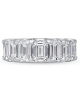 Platinum 11.48ctw Emerald Cut Diamond Eternity Band