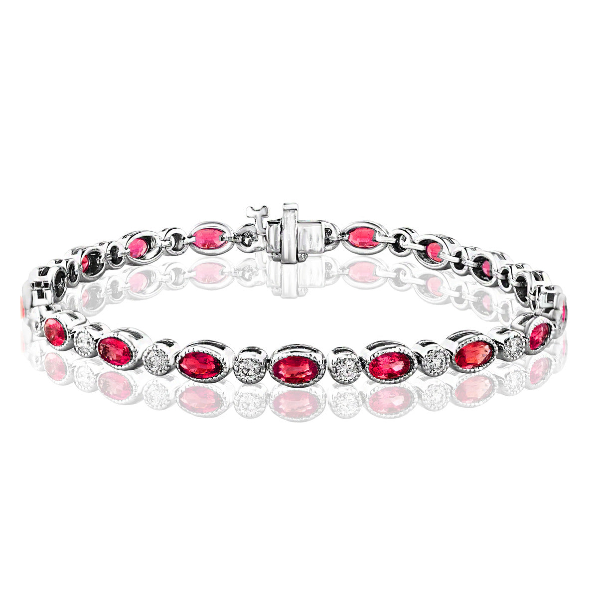 Brown & Co. 18k White Gold Ruby & Diamond Bracelet
