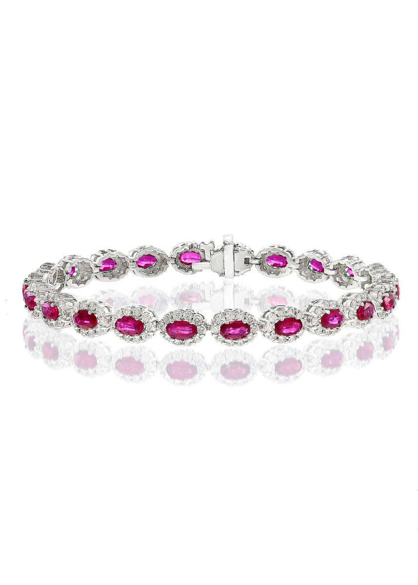 Brown & Co. 18k White Gold Ruby & Diamond Bracelet