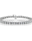 18k white gold round diamond tennis bracelet.