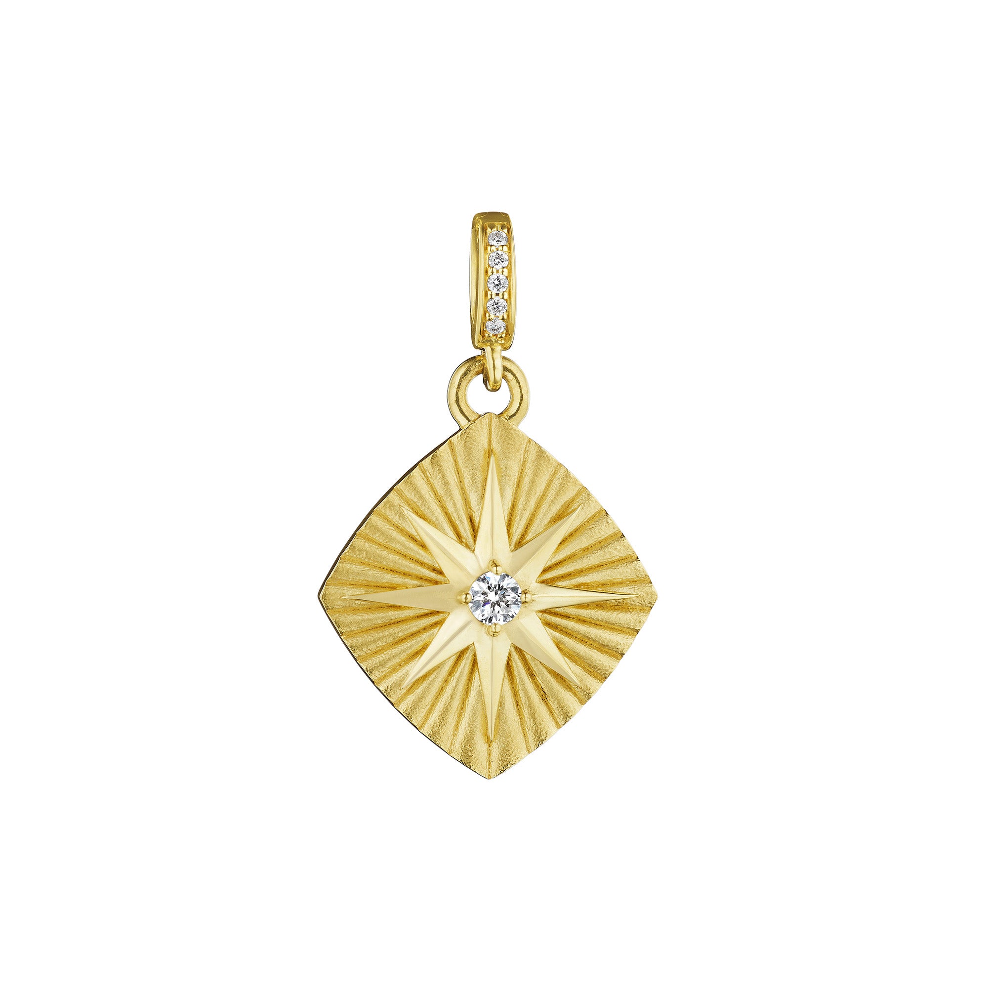 Penny Preville 18k Yellow Gold Diamond Shaped Medallion