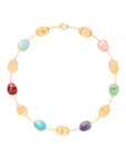 Marco Bicego 18k Yellow Gold And Multicolored Stone Lunaria Necklace