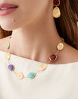 Marco Bicego 18k Yellow Gold And Multicolored Stone Lunaria Necklace