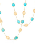 Marco Bicego 18k Yellow Gold And Turquoise Lunaria Necklace