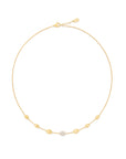 18k Yellow Gold "Halfsie" Bead Necklace with Diamonds
