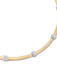 18k Yellow Gold Masai Coil Necklace with Diamond Stations