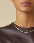18k Yellow Gold Masai Coil Necklace with Diamond Stations