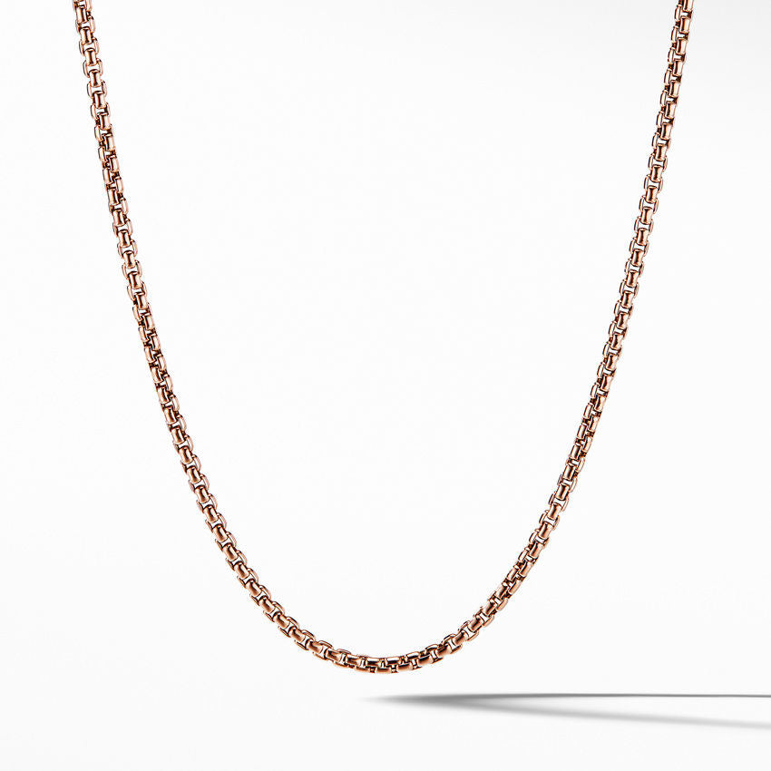 David Yurman Box Chain Necklace In 18k Rose Gold, 2.7mm