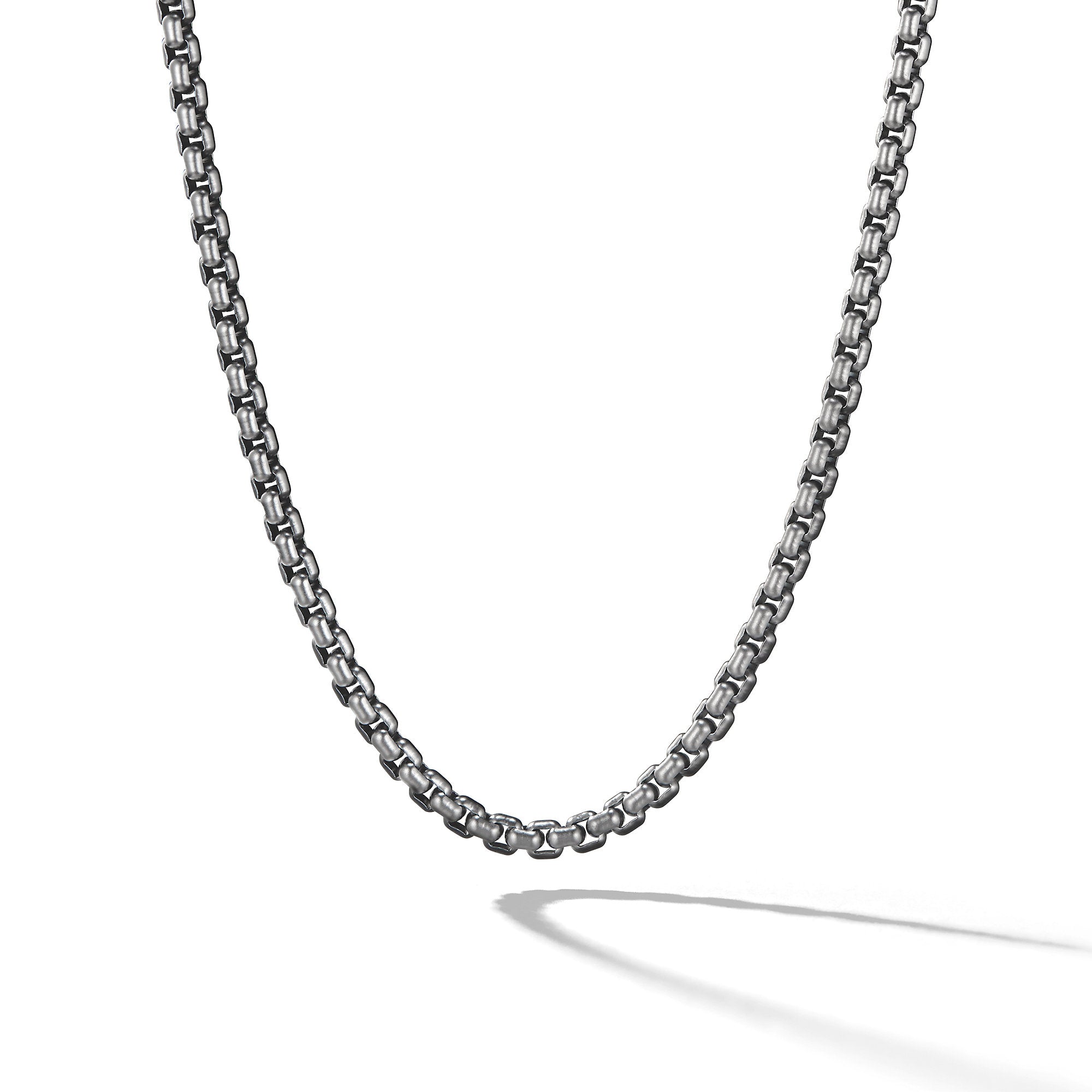 David Yurman Box Chain Necklace In Darkened Stainless Steel, 4mm