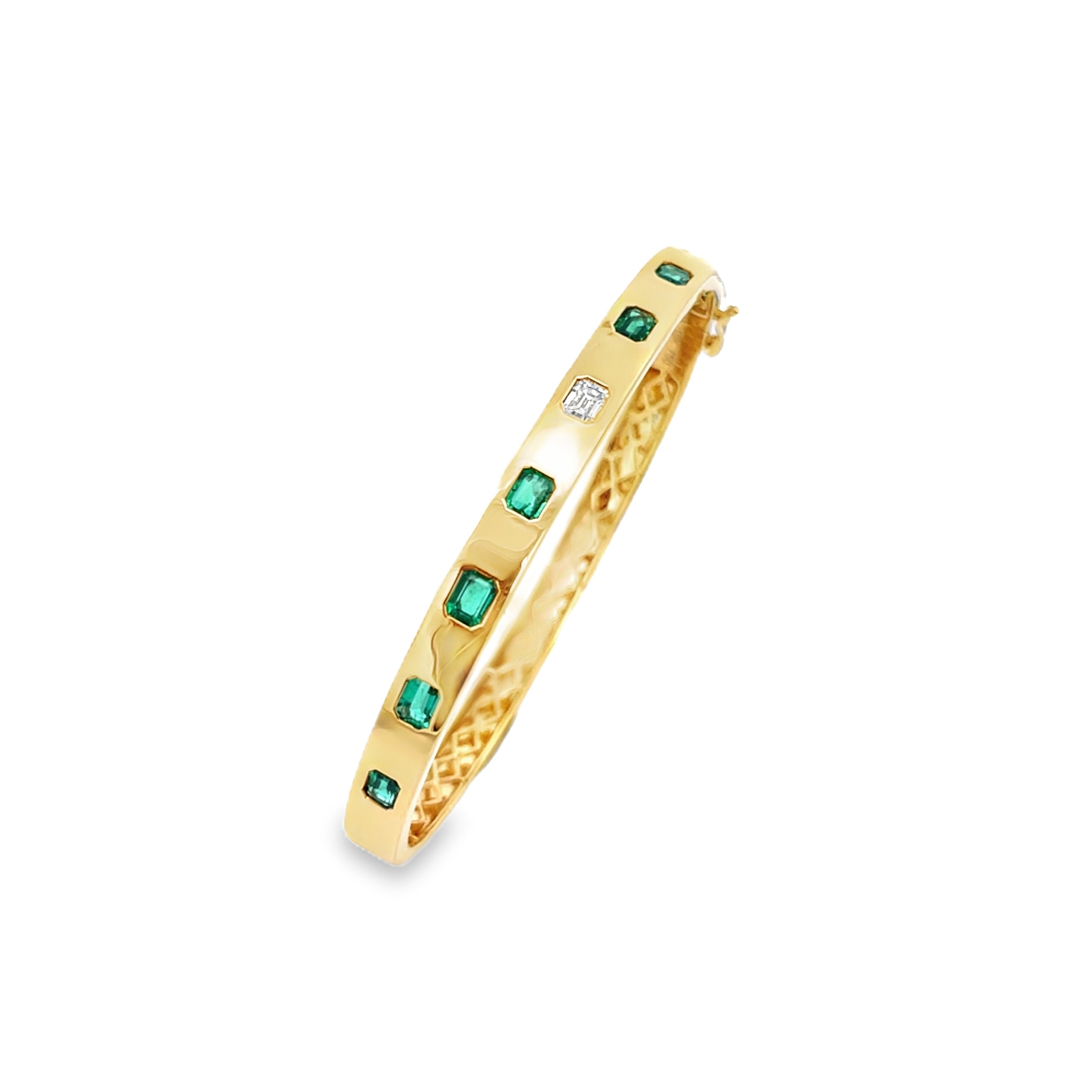 Brown & Co. 18k Yellow Gold Emerald & Diamond Bracelet