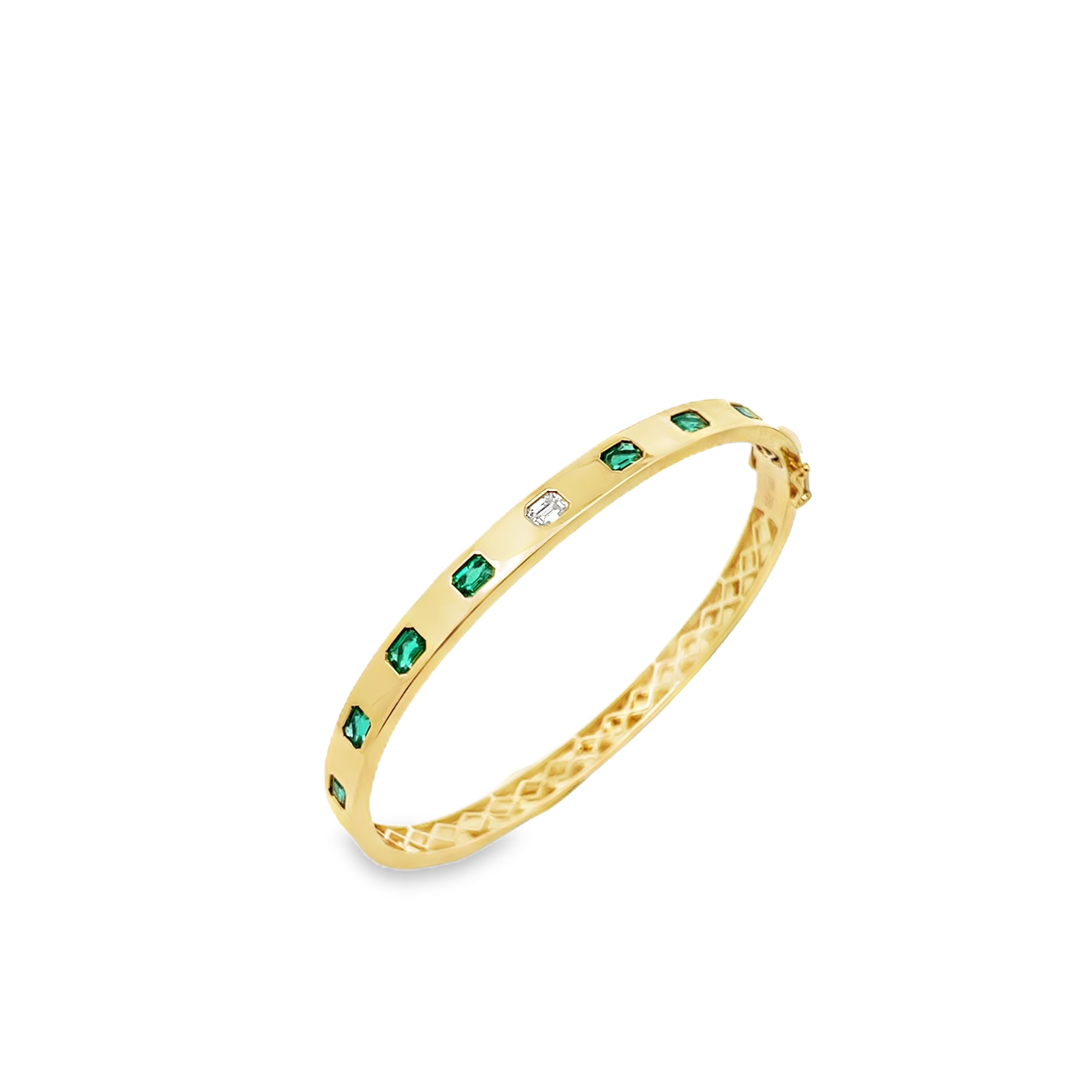 Brown & Co. 18k Yellow Gold Emerald & Diamond Bracelet
