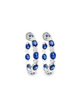 Norman Silverman 18k White Gold Sapphire & Diamond Hoop Earrings