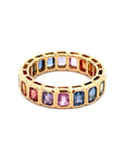 Brown & Co. 18k Yellow Gold Rainbow Sapphire Bezel-Set Band