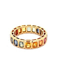 Brown & Co. 18k Yellow Gold Rainbow Sapphire Bezel-Set Band