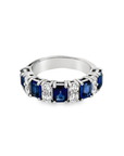 BROWN & CO. 18K WHITE GOLD Sapphire and Diamond RING