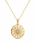 18k Yellow Gold Diamond Medallion Necklace