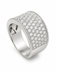 18k White Gold Diamond Cigar Ring