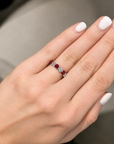 Alternating Round Ruby & Diamond Band