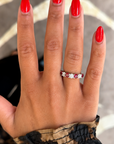 Alternating Round Ruby & Diamond Band
