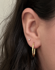 "The Perfect Hoop" Square Edged Small Oval Earrings, 25mm