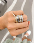 18k Yellow Gold Bezel-Set 1.70ctw Emerald Cut Diamond Half-Eternity Band