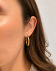 Yellow Gold Hoop Earrings, 25mm