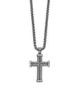 David Yurman Large Chevron Cross Enhancer In Sterling Silver With Diamonds