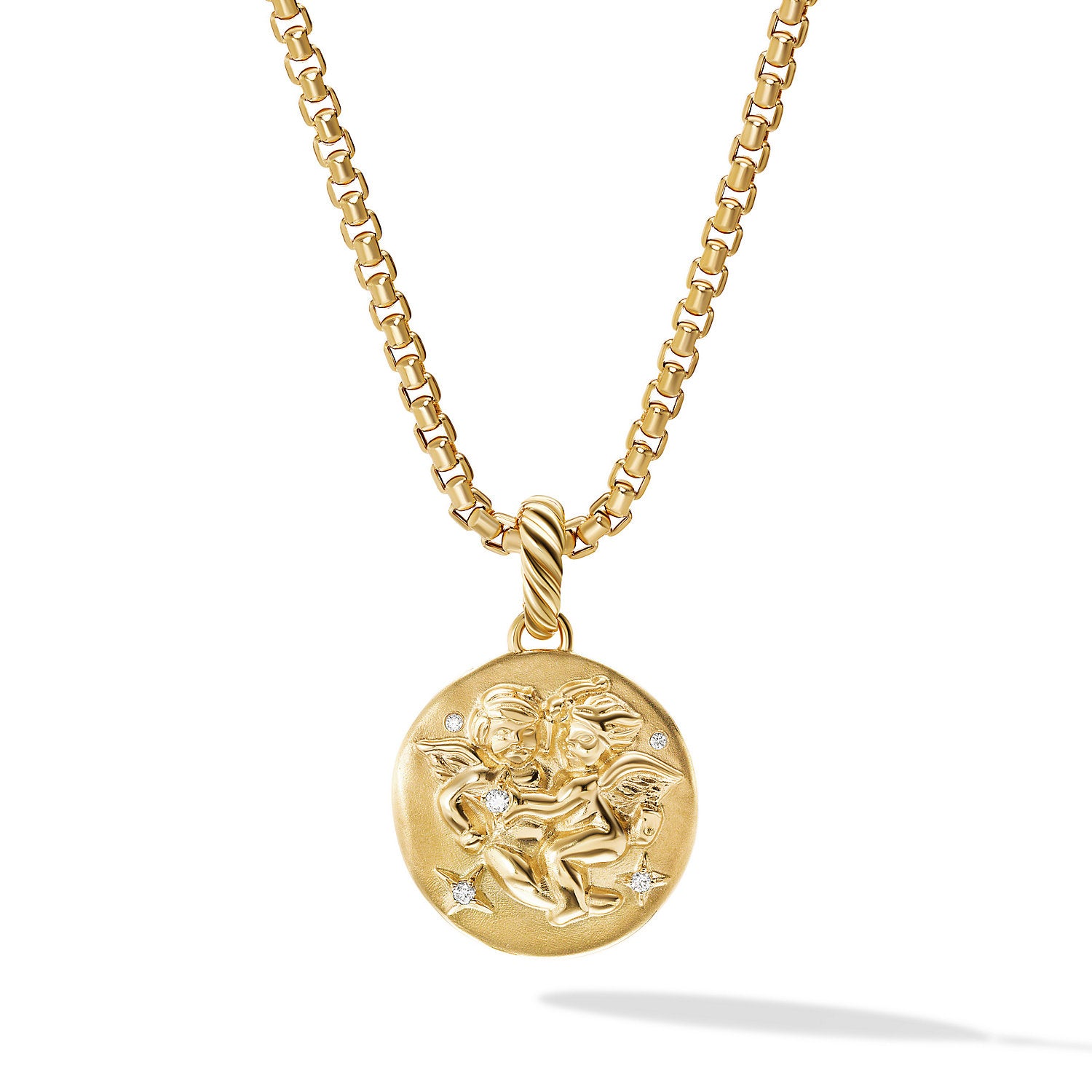 David Yurman Gemini Amulet In 18k Yellow Gold With Diamonds, 28.7mm