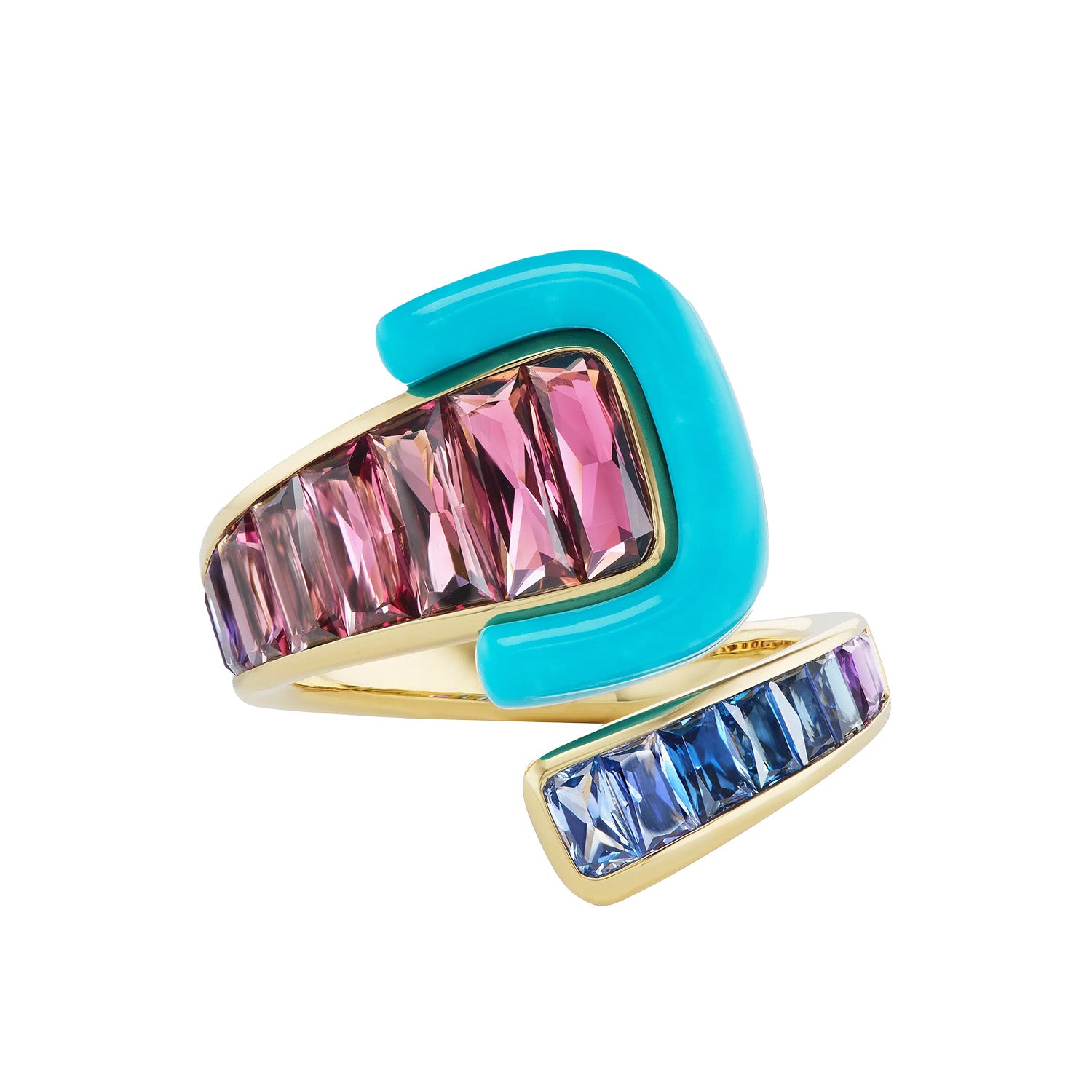 Emily P. Wheeler 18k Yellow Gold Multi-Stone Buckle Ring