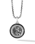 David Yurman St. Christopher Amulet In Sterling Silver With Black Diamonds, 34.5mm