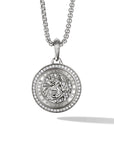 David Yurman St. Christopher Amulet In Sterling Silver With Diamonds, 34.5mm
