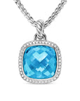 David Yurman Albion® Pendant In Sterling Silver With Blue Topaz And Diamonds, 15mm