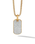David Yurman Chevron Tag In 18k Yellow Gold With Diamonds, 27mm