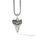 David Yurman Shark Tooth Amulet In Sterling Silver With Black Diamonds, 27mm
