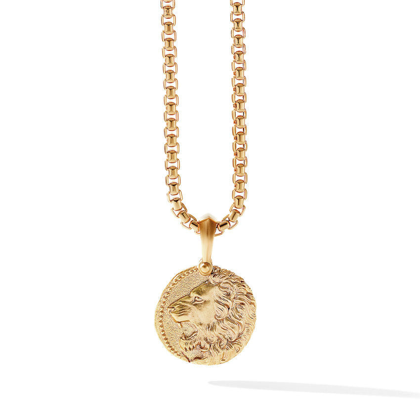 David Yurman Leo Amulet In 18k Yellow Gold, 27mm