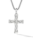 David Yurman Helios™ Cross Pendant In Sterling Silver With Black Diamonds, 48mm