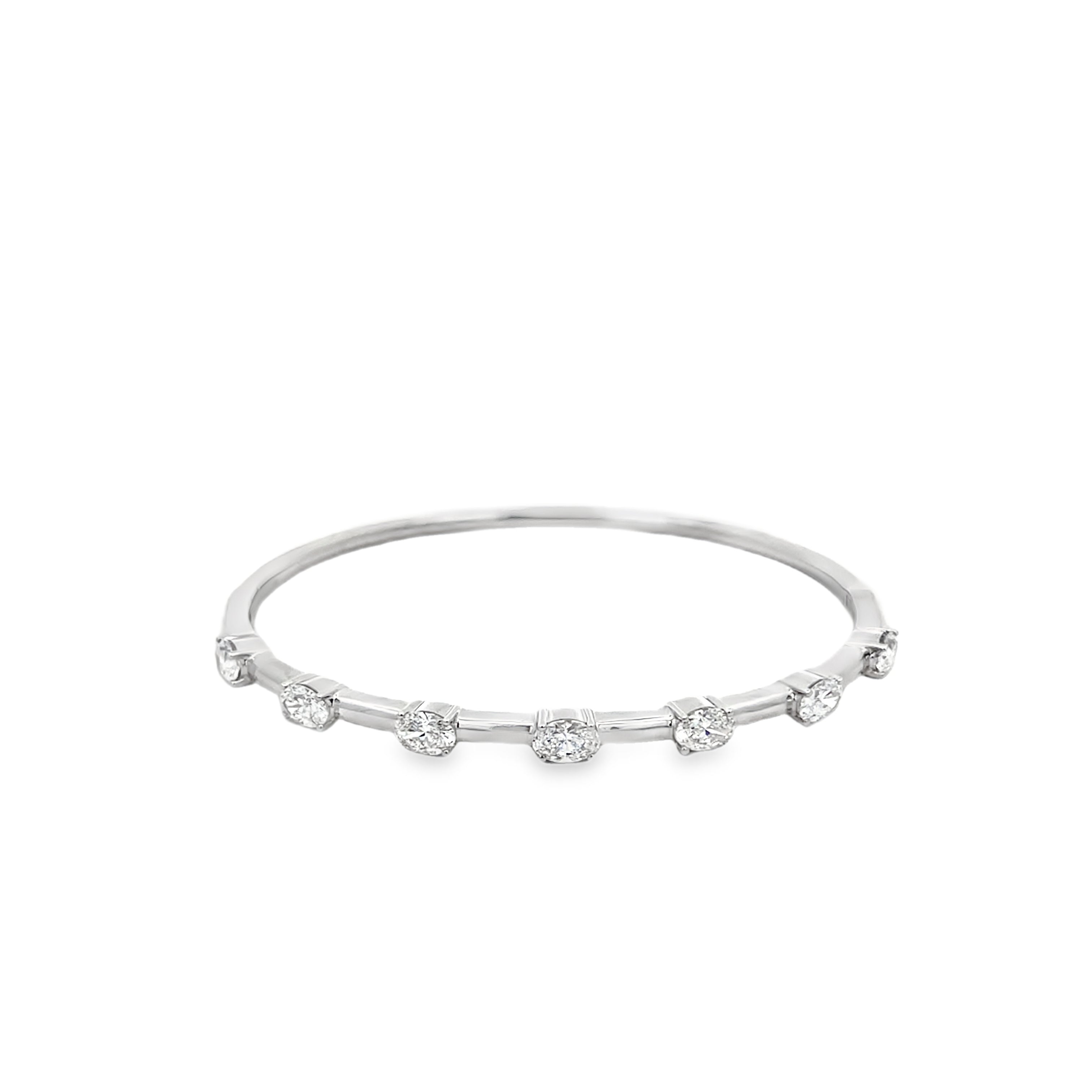 Brown & Co. 18k White Gold 2.20ct Oval Diamond Bangle