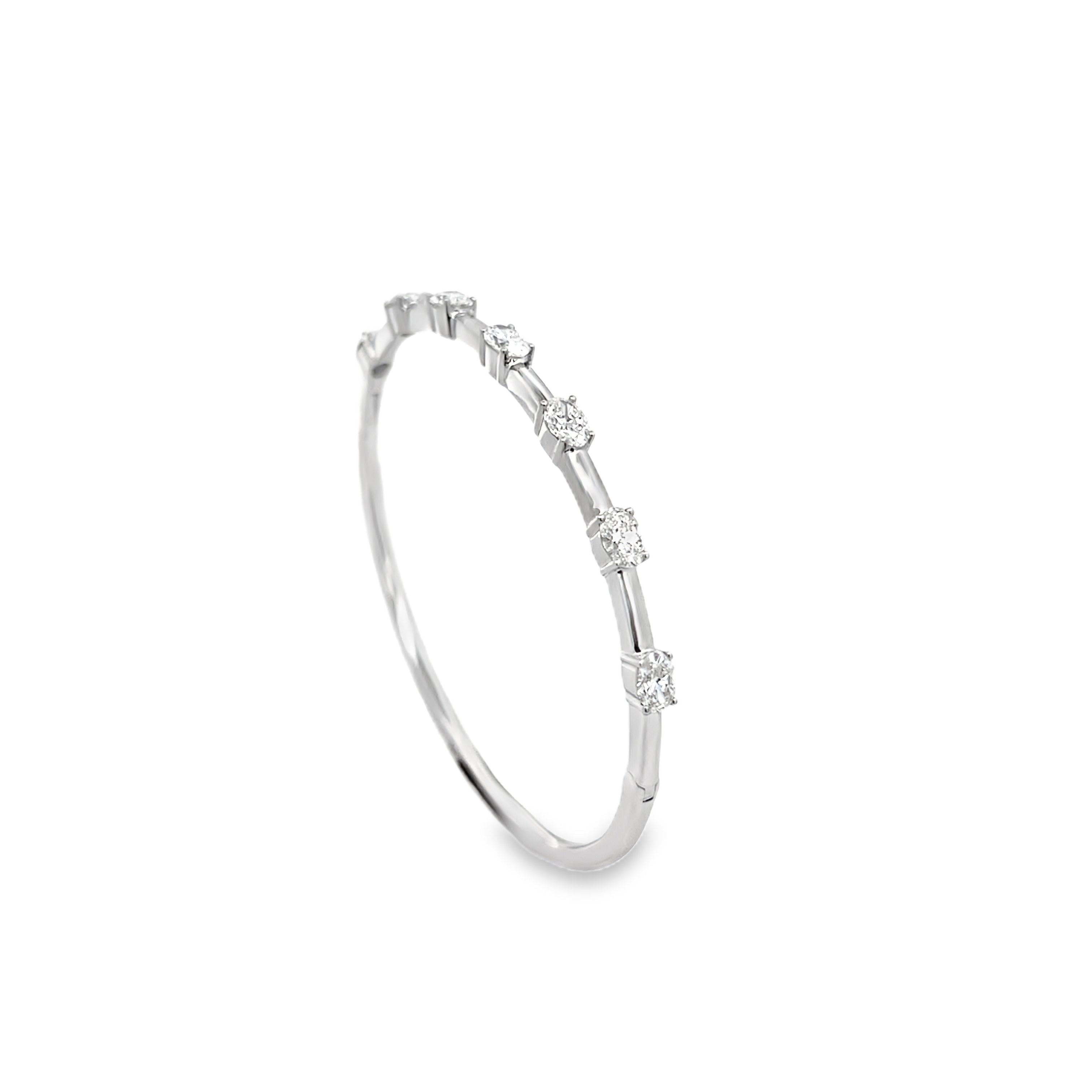 Brown & Co. 18k White Gold 2.20ct Oval Diamond Bangle