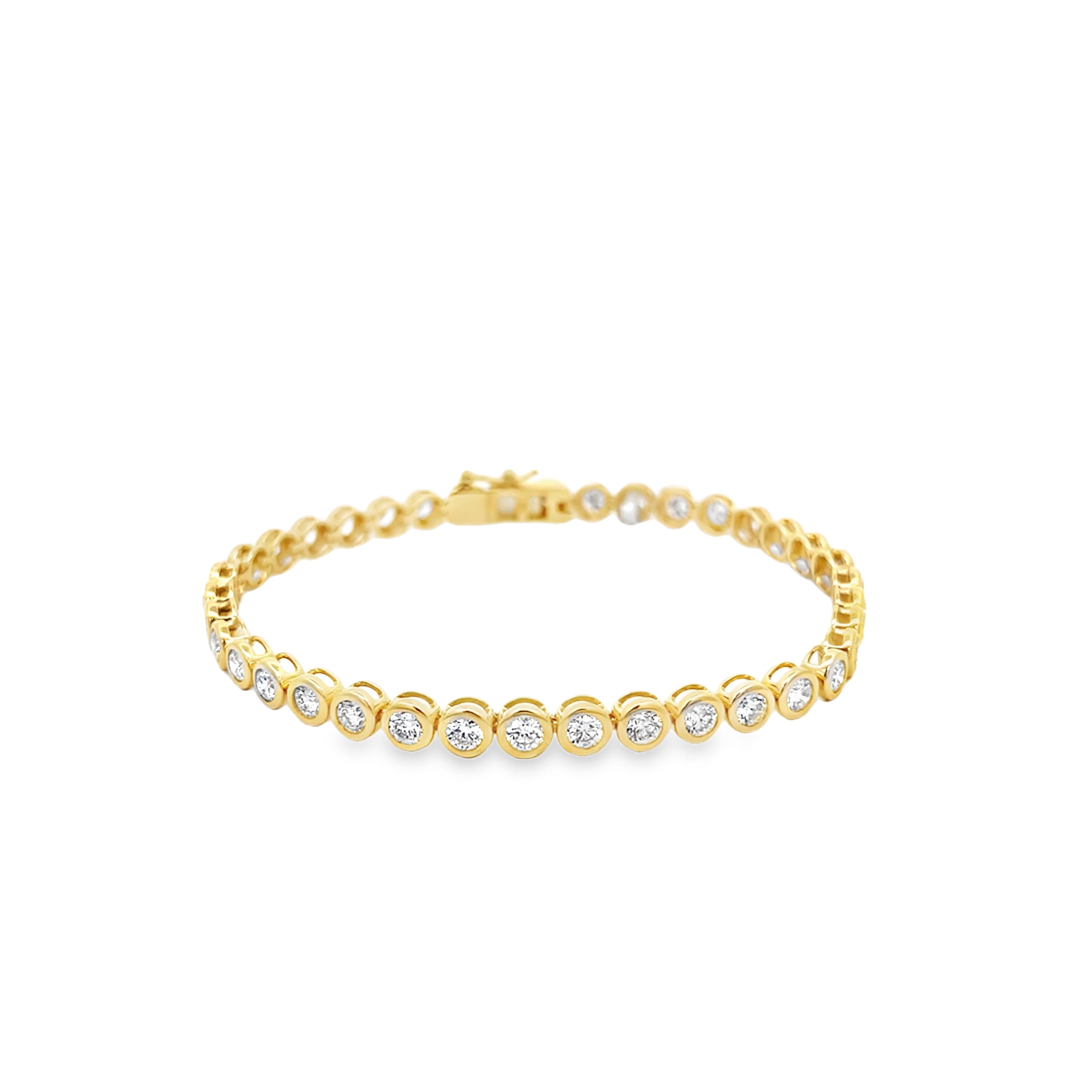 Brown & Co. 18k Yellow Gold 4ct Round Bezel-Set Diamond Bracelet