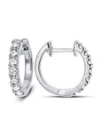 BROWN & CO. 18K WHITE GOLD DIAMOND HOOP EARRINGS